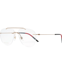 Gọng kính Gucci Men's Eyeglasses GG0398O GG/0398/O 002 Gold Rimless Optical Frame 58mm