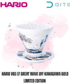 Phễu lọc cà phê Hario V60 01 Great Wave Off Kanagawa Gold Limited Edition